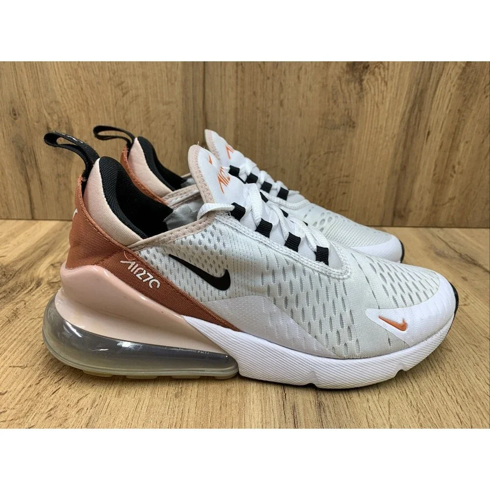 Nike Air Max 270 Burnt Sunrise Pink White Running Athletic Sneakers Women's 8.5